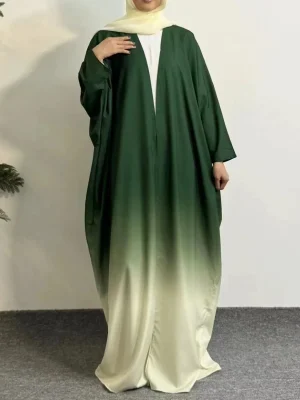 Open-Front Abaya – Long Sleeve Maxi...