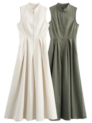 Women’s Green Ruched Maxi Dress...