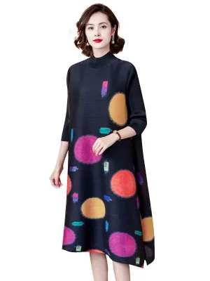 Colorful Dot Print Dress – 3/4 ...