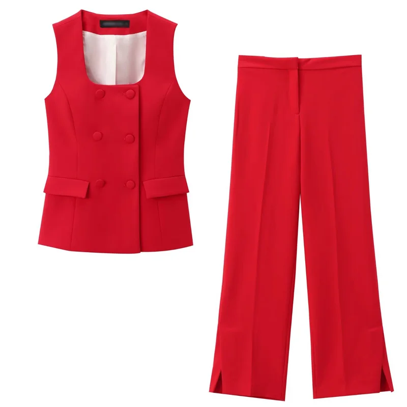 Women’s Red Pant Set – 2-Piec...