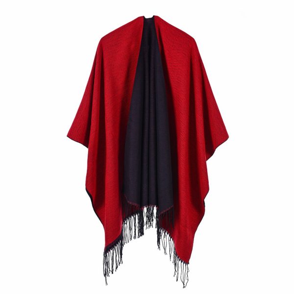 Plain Tassel Warm Shawl Cape