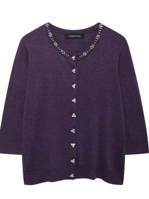 Beaded V-Neck Knitted Cardigan