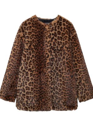 Leopard Print Faux Fur Coat