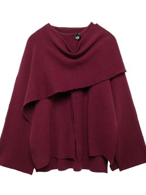 Asymmetric Scarf Cape Coat Women