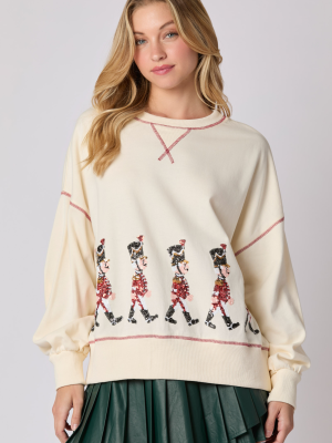 Christmas Soldier Sequined Pullover