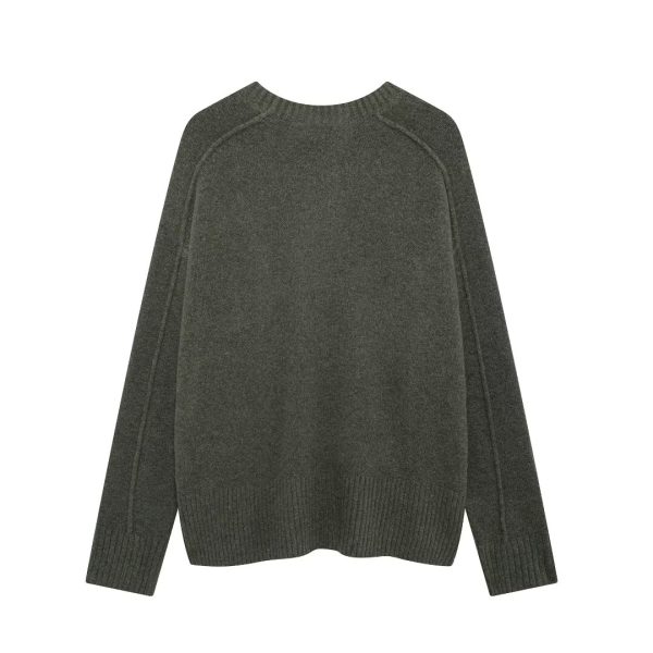 Autumn Round Neck Knitted Pullover - Image 2