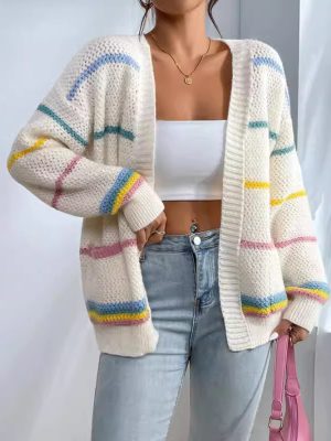 Rainbow Bar Knitted Cardigan