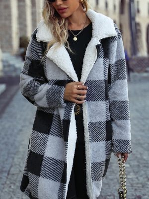 Plaid Loose Plush Coat