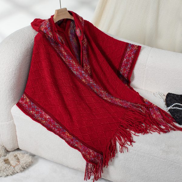 Ethnic Hooded Tassel Cape - Image 3