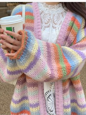 Rainbow Bar Knit Cardigan