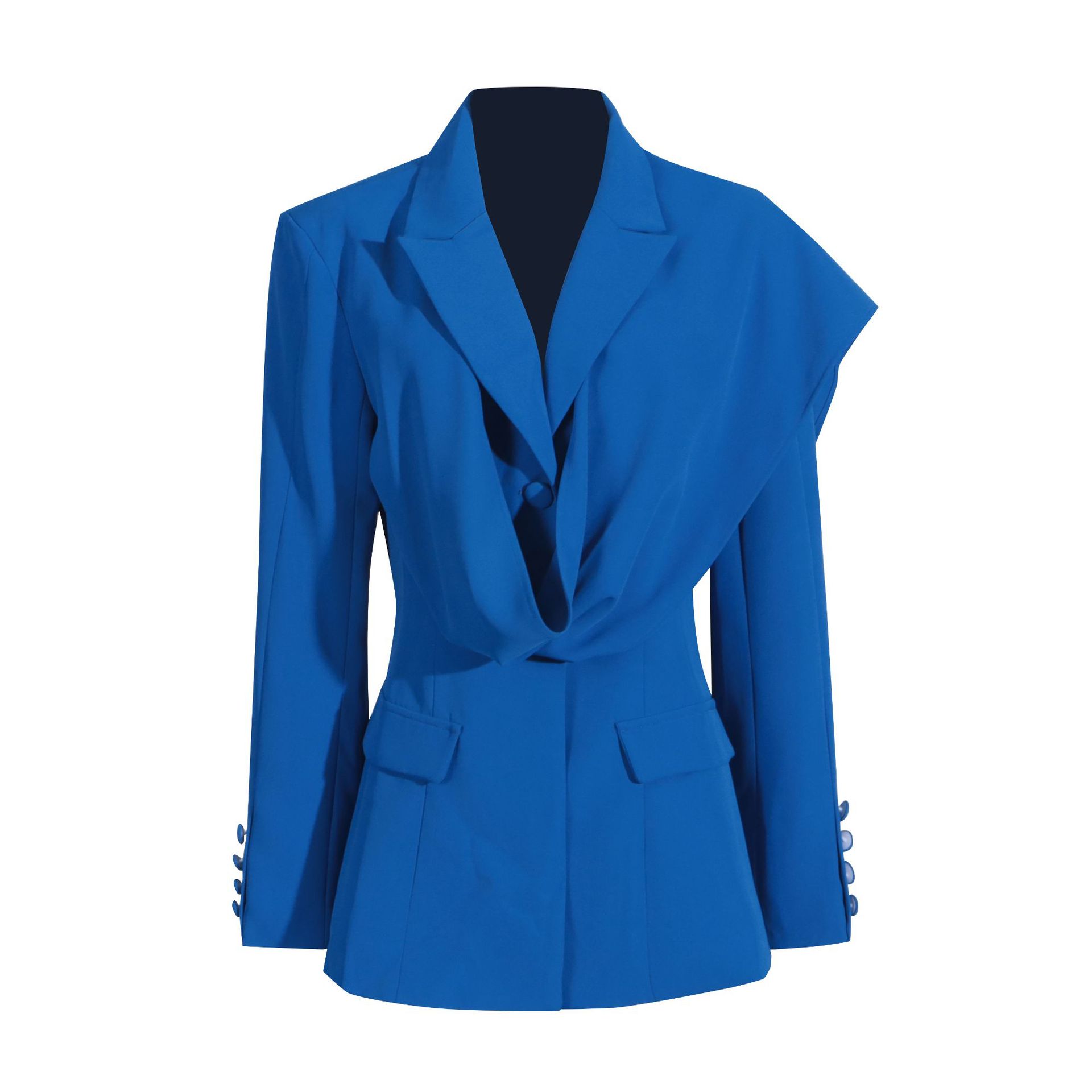 Fashionable Blue Slim Blazer