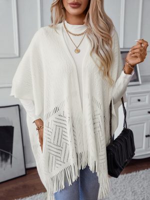 Hollow Cutout Tassel Cape