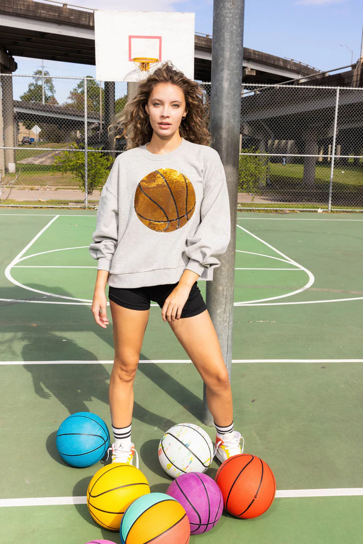 Spring Basketball Sequined Sweatshirt