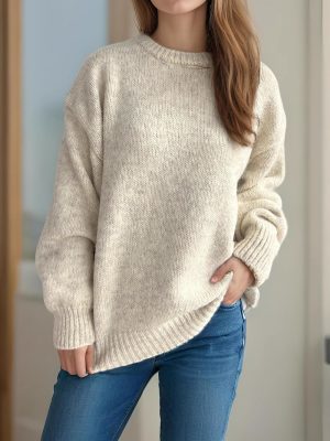 Knitted Pullover Russian Round Neck S...