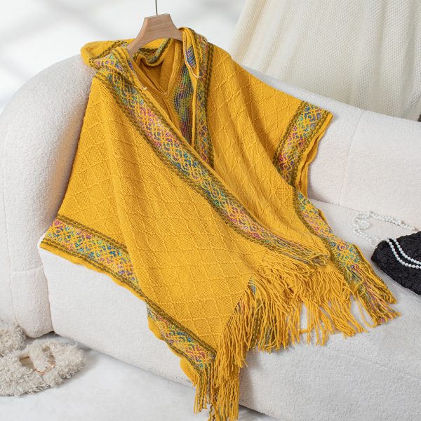 Ethnic Hooded Tassel Cape - Image 2