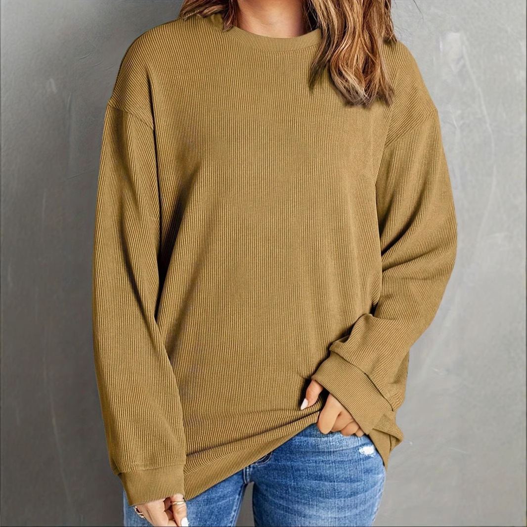 Autumn Winter Solid Color Long Sleeve...