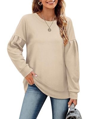 Women’s Stitching Round Neck Sw...