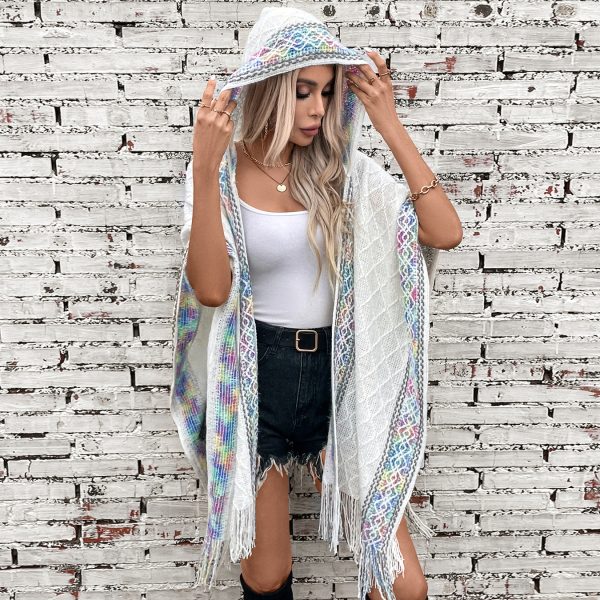 Ethnic Hooded Tassel Cape