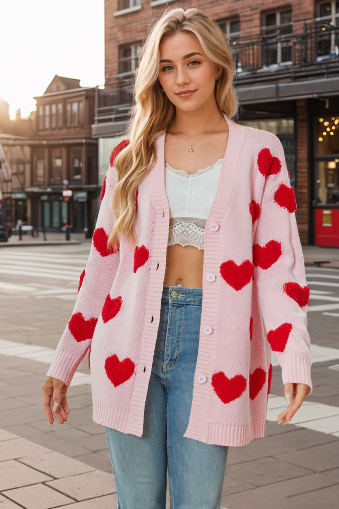 Valentine Heart Knit Cardigan