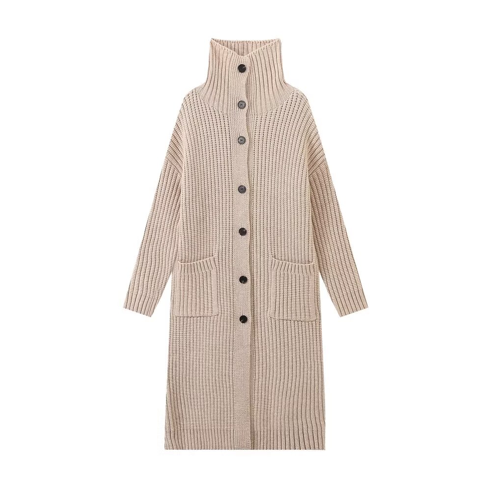 Casual Stand Collar Knitted Coat