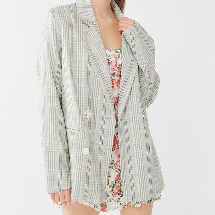 Women’s Green Plaid Blazer