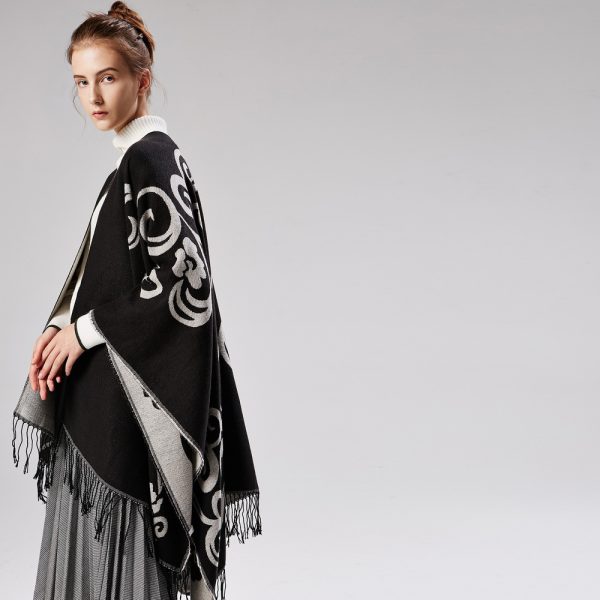 Taiji Floral Cashmere Cloak - Image 4