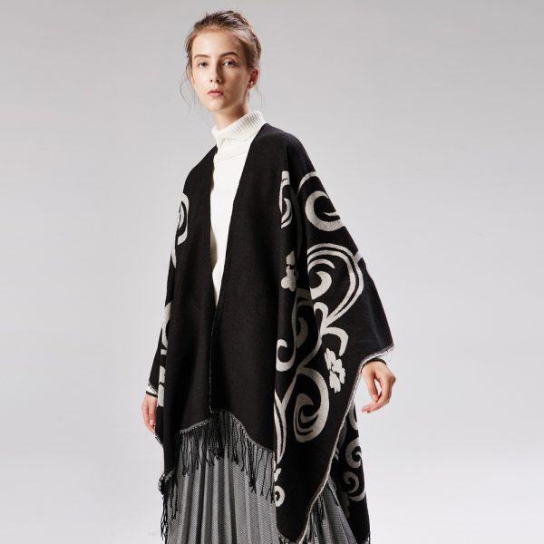 Taiji Floral Cashmere Cloak - Image 3