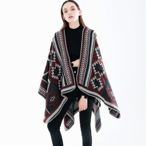 Geometric Abstract Warm Cloak - Image 2