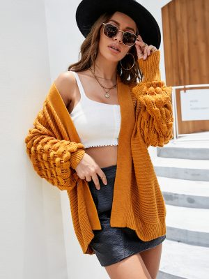 Loose Lantern Sleeve Cardigan