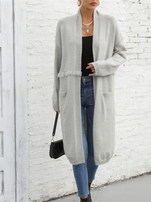 Plus Size Tassel Cardigan Coat