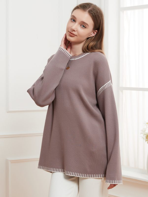 Women's Stitching Casual Sweater - Image 3