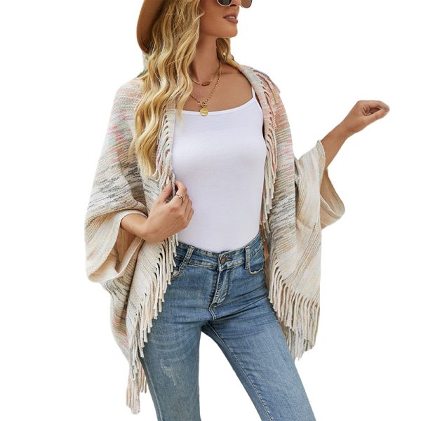 Tassel Hem Shawl Cardigan - Image 4