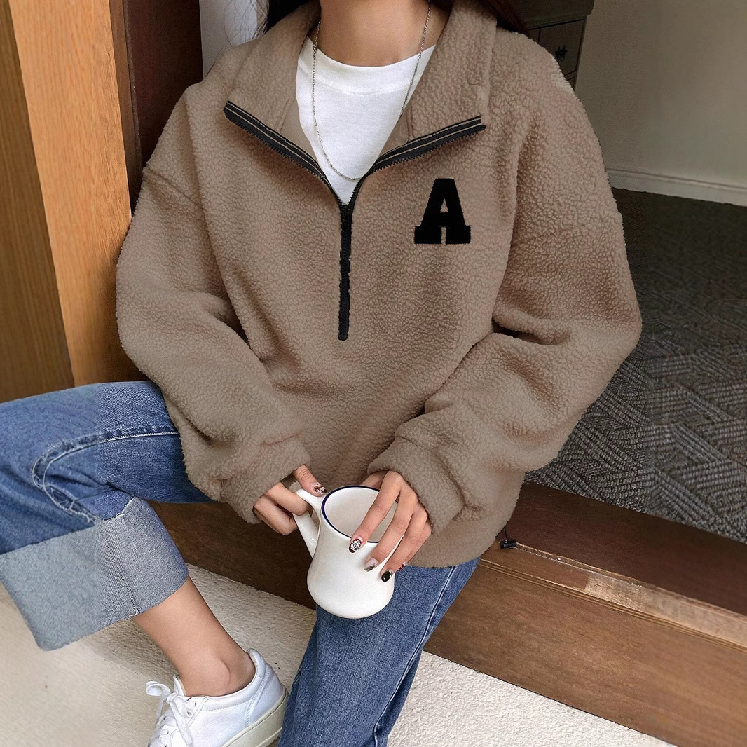 Loose Polar Fleece Sweatshirt