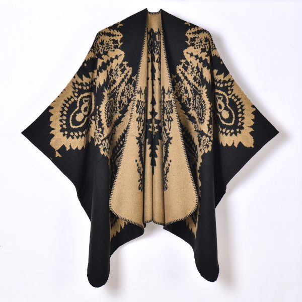 Vintage Jacquard Shawl Cloak - Image 2