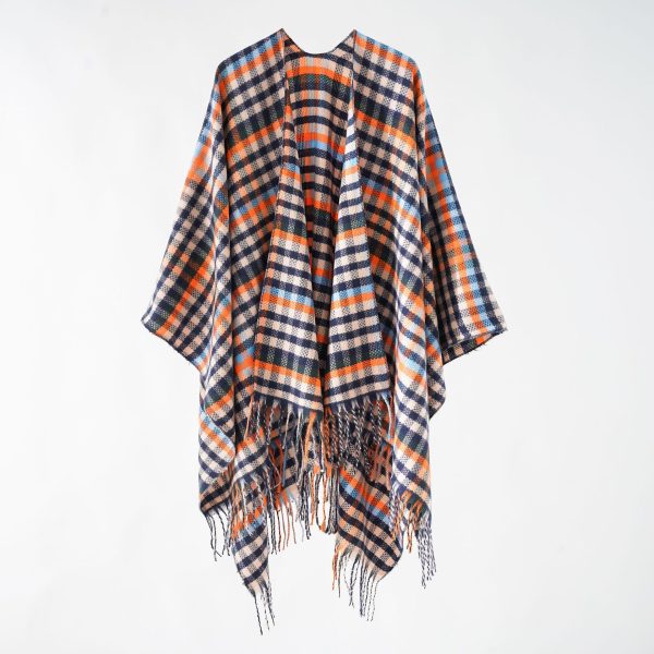 Plaid Cashmere Tassel Shawl - Image 4