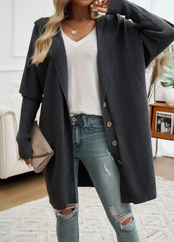 Hooded Loose Cardigan Coat - Image 2