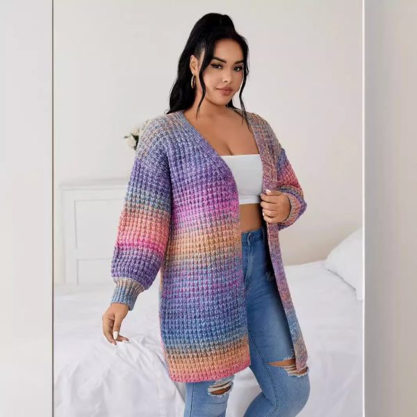 Gradient Knit Cardigan Coat - Image 3