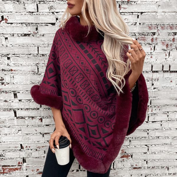 Women's Geometric Cape Sweater