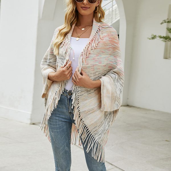 Tassel Hem Shawl Cardigan