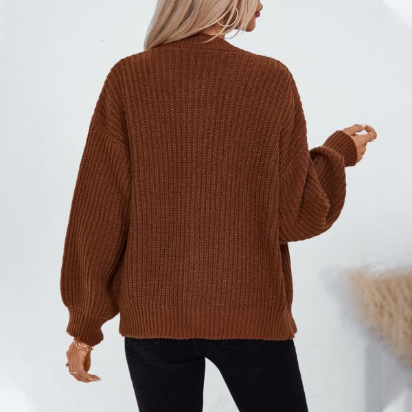 Single-Breasted Knit Cardigan Coat - Image 2