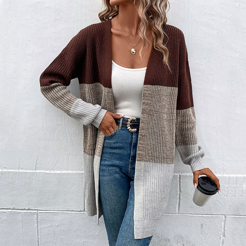 Long Sleeve Contrast Cardigan