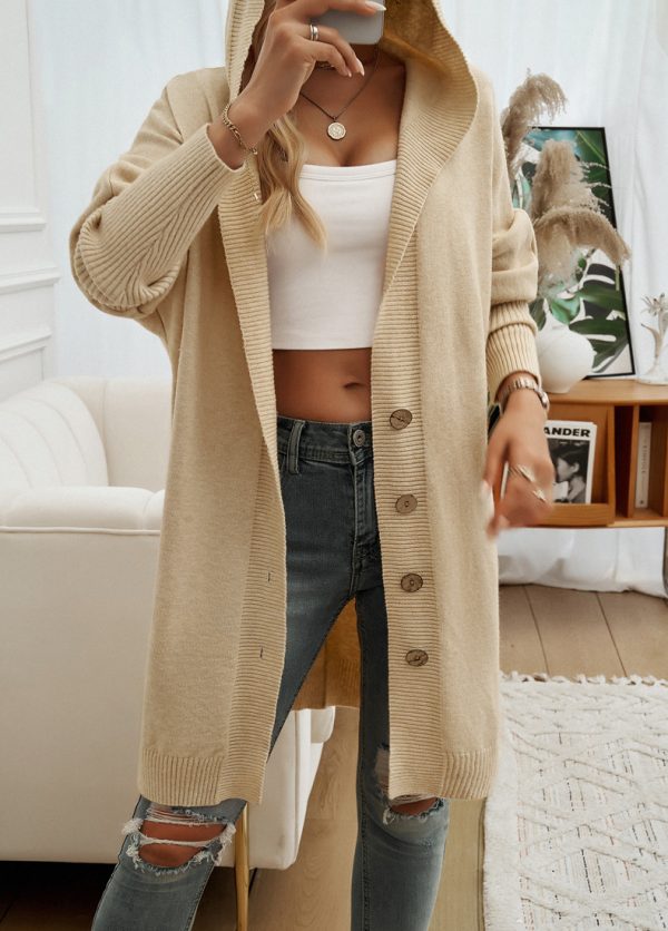 Hooded Loose Cardigan Coat - Image 4